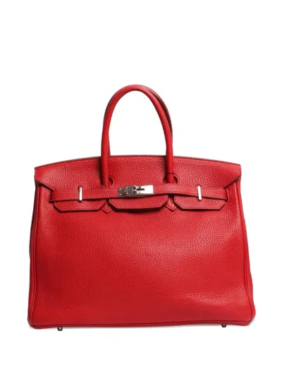 Pre-owned Hermes 2012 Birkin 35 Leather Tote Bag In Red