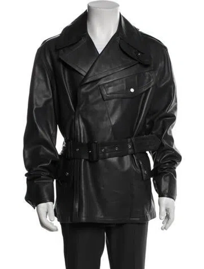 Pre-owned Hermes 2012 Calfskin Moto Jacket In Blue