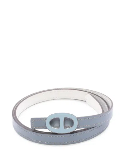 Pre-owned Hermes 2012 Chaîne D'ancre Reversible Belt In Blue