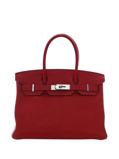 Pre-owned Hermes 2012 Clemence Birkin Retourne 30 Handbag In Red