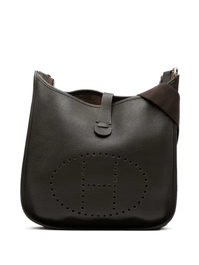 Pre-owned Hermes 2012 Clemence Evelyne Iii Pm Crossbody Bag In Brown