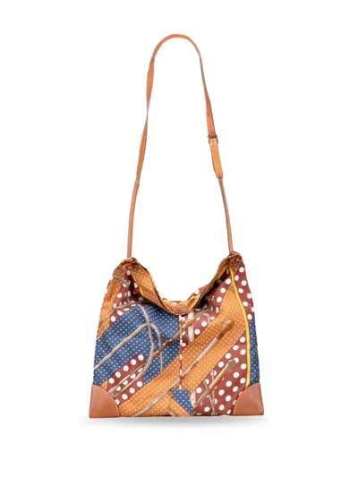 Pre-owned Hermes 2012 Clic Clac A Pois Silky City Pm Crossbody Bag In Brown