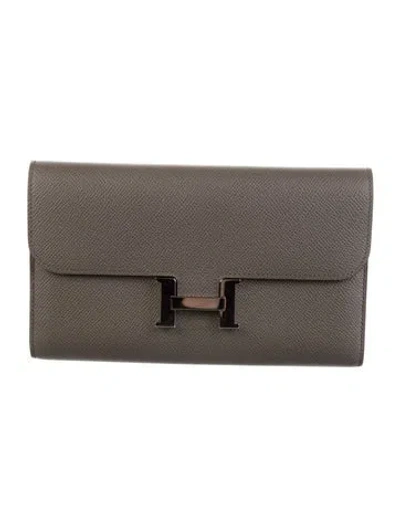 Pre-owned Hermes 2012 Constance Long Wallet In Neutral