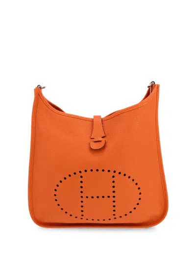 Pre-owned Hermes 2012 Evelyne Shoulder Bag In Orange