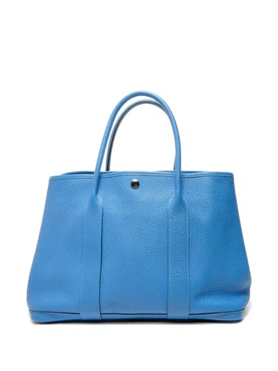 Pre-owned Hermes 2012 Garden Party Tote Bag In Blue