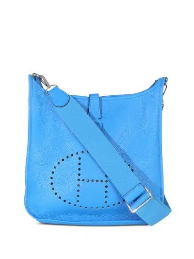 Pre-owned Hermes 2012 Gm Evelyne Tote Bag In Blue