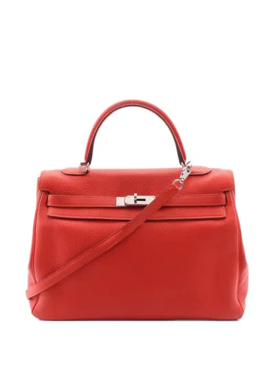 Pre-owned Hermes 2012 Kelly 35 Tote Bag In Orange