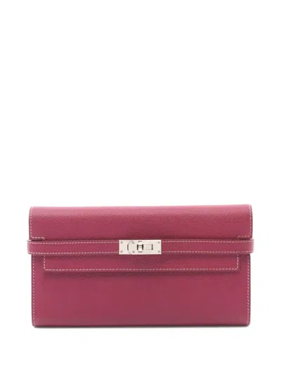 Pre-owned Hermes 2012 Kelly Wallet In Purple