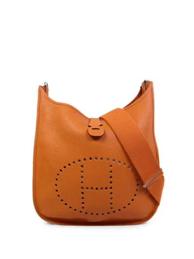 Pre-owned Hermes 2012 Pm Evelyne Shoulder Bag In Orange