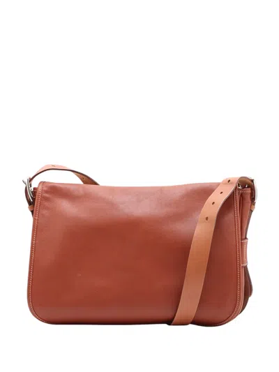 Pre-owned Hermes 2012 Sikkim Balda 35 Shoulder Bag In Brown