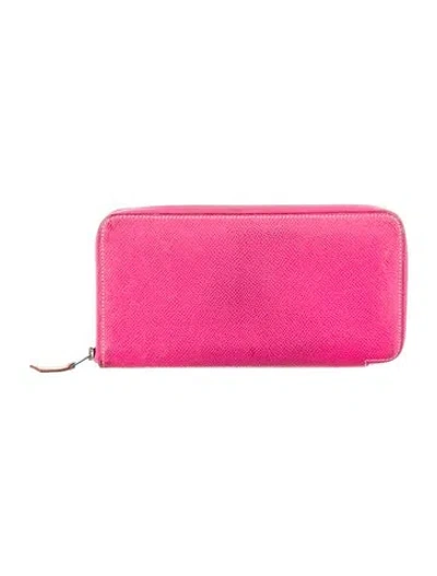 Pre-owned Hermes 2012 Silk'in Classic Wallet In Pink