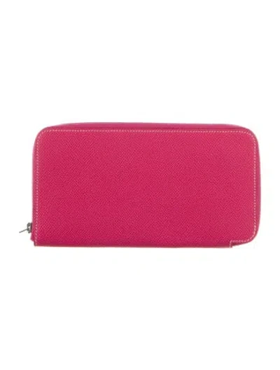 Pre-owned Hermes 2012 Silk'in Classique Wallet In Pink