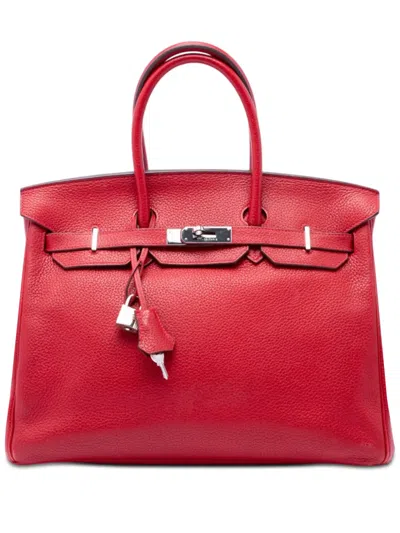Pre-owned Hermes 2012 Special Order Togo Birkin Retourne 35 Handbag In Red