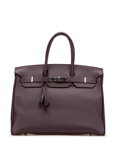 Pre-owned Hermes 2012 Togo Birkin Retourne 35 Handbag In Purple