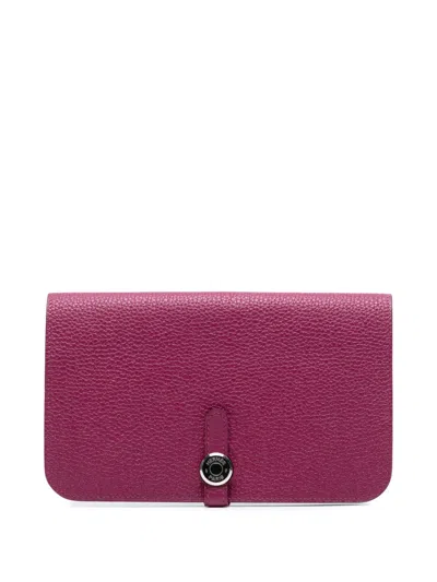 Pre-owned Hermes 2012 Togo Dogon Duo Wallet Gm Long Wallets In Purple