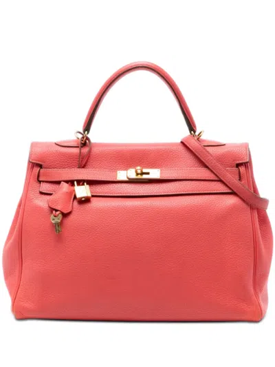Pre-owned Hermes 2012 Togo Kelly Ii Retourne 35 Satchel In Pink