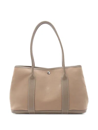 Pre-owned Hermes 2012 Toile And Negonda Garden Party 39 Tote Bag