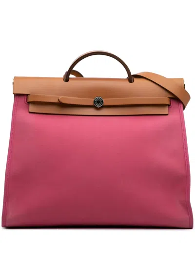 Pre-owned Hermes 2012 Toile Herbag Zip 39 Satchel