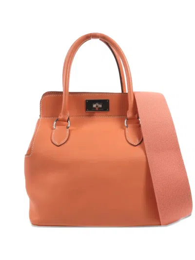 Pre-owned Hermes 2013 20 Toolbox Swift Leather Tote Bag In Orange