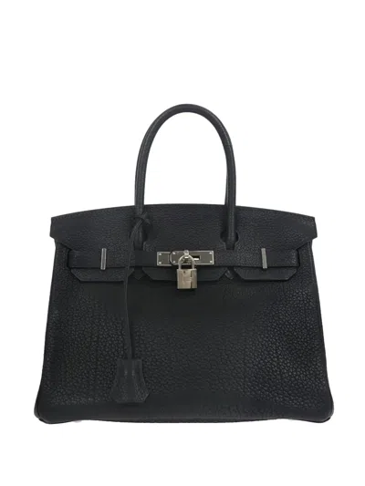 Pre-owned Hermes 2013 30 Birkin Leather Handbag In Blue
