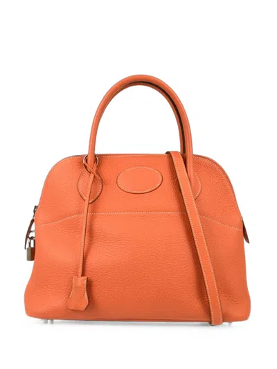 Pre-owned Hermes 2013 31 Taurillon Clemence Bolide Tote Bag In Orange