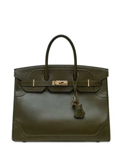 Pre-owned Hermes 2013 Birkin 35 Leather Tote Bag In Green