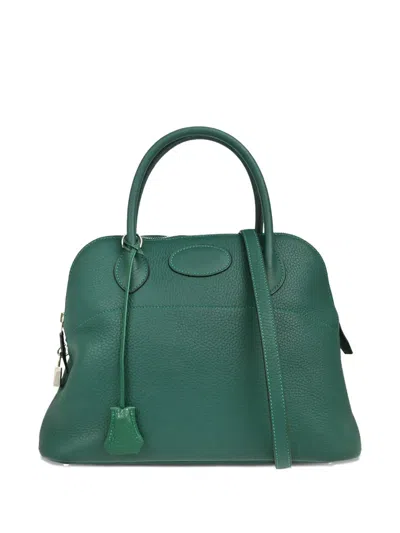 Pre-owned Hermes 2013 Bolide 31 Clemence-leather Handbag In Green