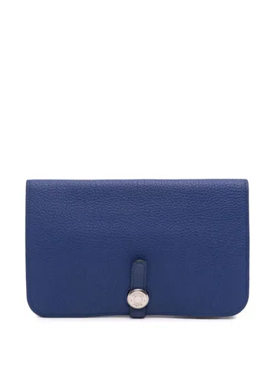 Pre-owned Hermes 2013 Clemence Dogon Wallet Gm Long Wallets