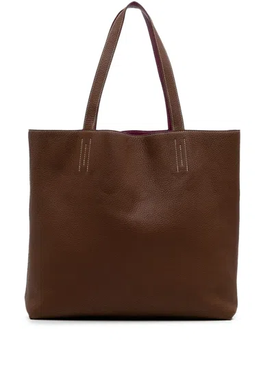 Pre-owned Hermes 2013 Clemence Double Sens 36 Tote Bag In Pink