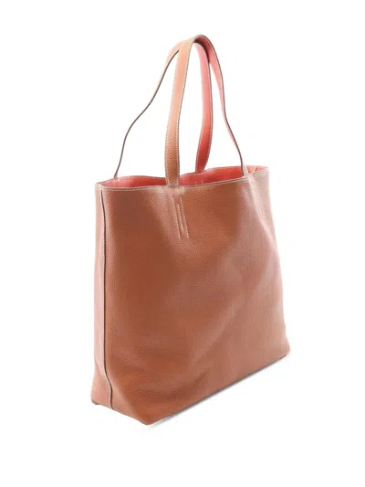 Pre-owned Hermes 2013 Clemence Double Sens 36 Tote Bag In Orange