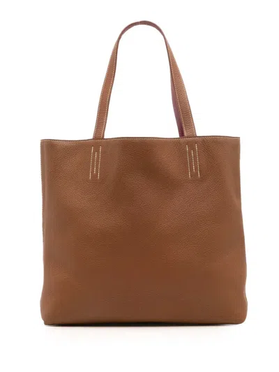 Pre-owned Hermes 2013 Clemence Double Sens 36 Tote Bag In Pink