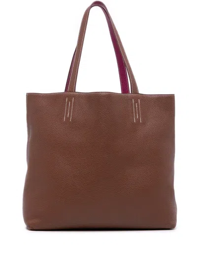 Pre-owned Hermes 2013 Clemence Double Sens 36 Tote Bag In Pink