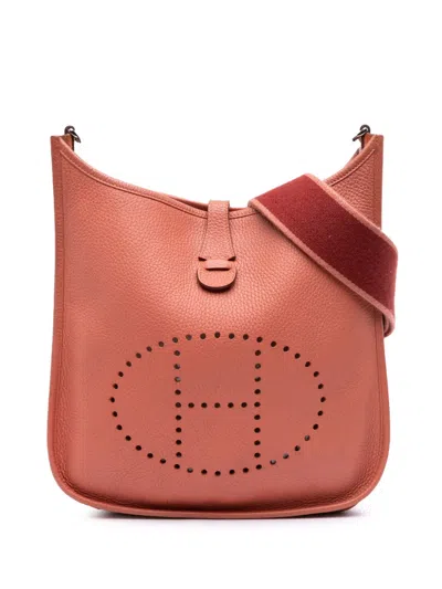 Pre-owned Hermes 2013 Clemence Evelyne Iii 29 Crossbody Bag In Pink