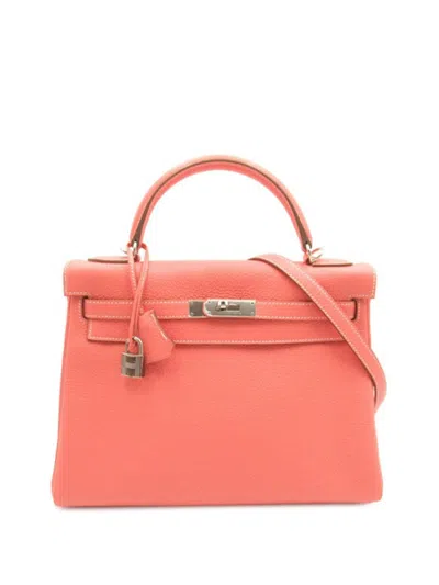 Pre-owned Hermes 2013 Clemence Kelly Retourne 32 Satchel In Pink