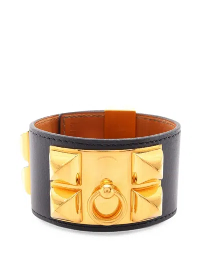 Pre-owned Hermes 2013 Collier De Chien Bracelet In Black
