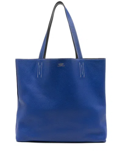 Pre-owned Hermes 2013 Double Sens Tote Bag In Blue