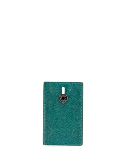 Pre-owned Hermes 2013 Epsom Diabolo Card Holder In Green