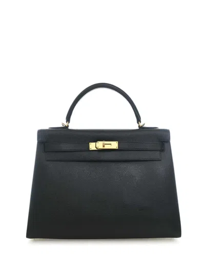 Pre-owned Hermes 2013 Epsom Kelly Ii Sellier 32 Satchel In Black