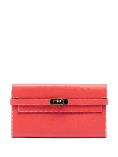 Pre-owned Hermes 2013 Epsom Kelly Longue Wallet Long Wallets In Pink