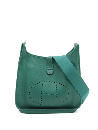Pre-owned Hermes 2013 Evelyne Pm Shoulder Bag In Green