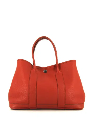 Pre-owned Hermes 2013  Garden Party Tote Bag In Red