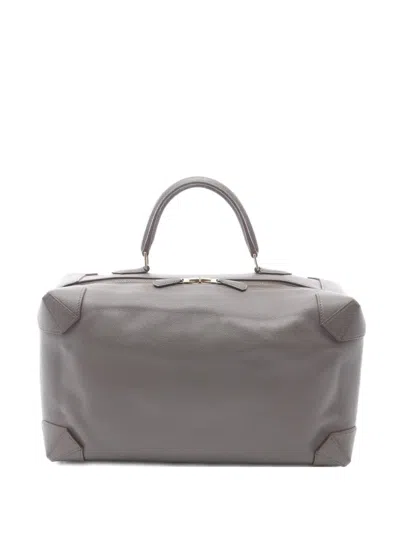 Pre-owned Hermes 2013 Maxi Box Leather Bag In Brown