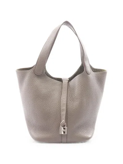 Pre-owned Hermes 2013 Mm Picotin Lock Tote Bag In Gray