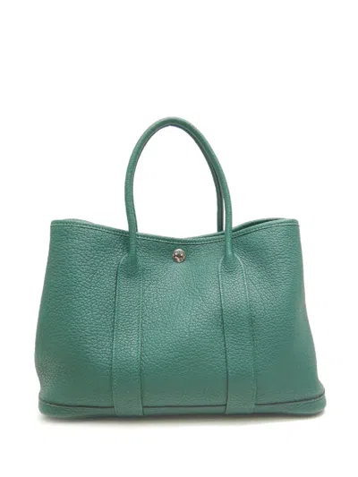 Pre-owned Hermes 2013 Negonda Garden Party 30 Tote Bag In Green