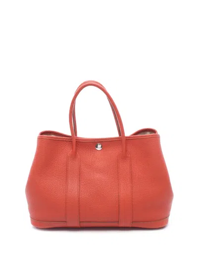 Pre-owned Hermes 2013 Negonda Garden Party 30 Tote Bag In Orange
