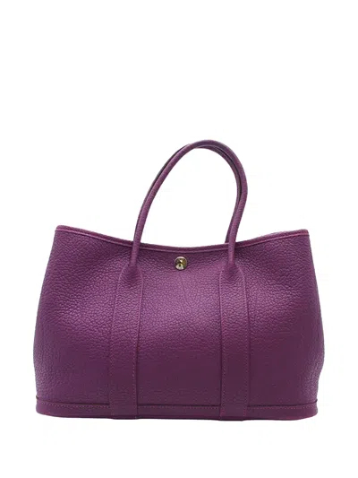 Pre-owned Hermes 2013 Negonda Garden Party 30 Tote Bag In Purple