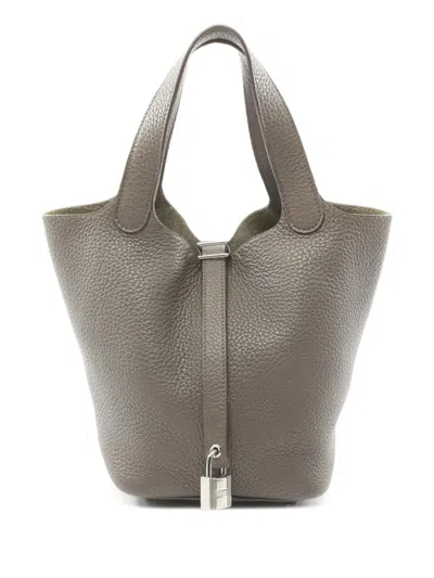 Pre-owned Hermes 2013 Picotin Lock Pm Tote Bag In Gray
