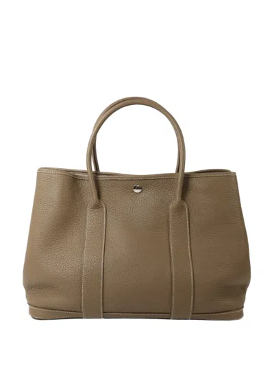 Pre-owned Hermes 2013 Pm Garden Party Tote Bag In Neutral