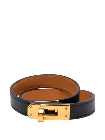 Pre-owned Hermes 2013 Swift Kelly Double Tour Bracelet Costume Bracelet In Black