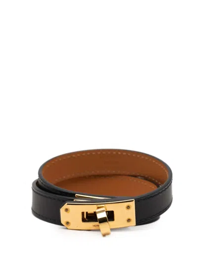 Pre-owned Hermes 2013 Swift Kelly Double Tour Bracelet Costume Bracelet In Black